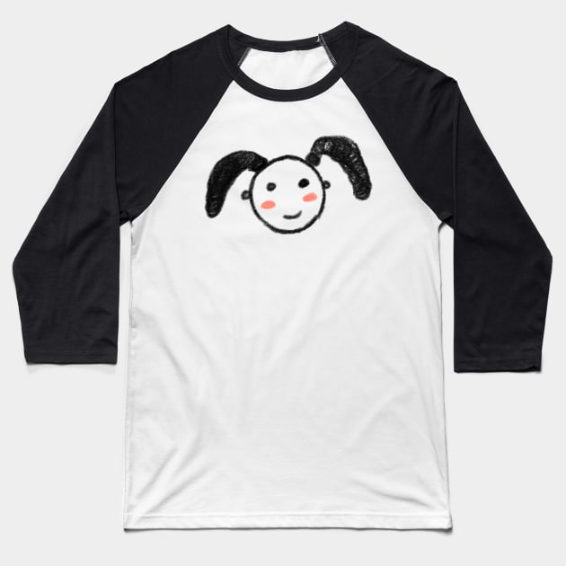 Girl - Nobody Nose Baseball T-Shirt by Muyaya